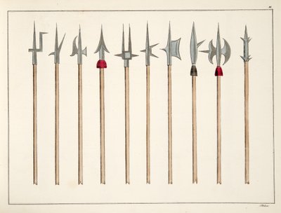 Lances, spears, halberds and partisanes, plate from 